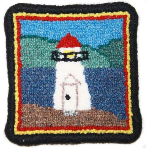 Complete Coaster Rug Hooking Kit - Lighthouse 1 Complete Coaster Rug Hooking Kit - Lighthouse