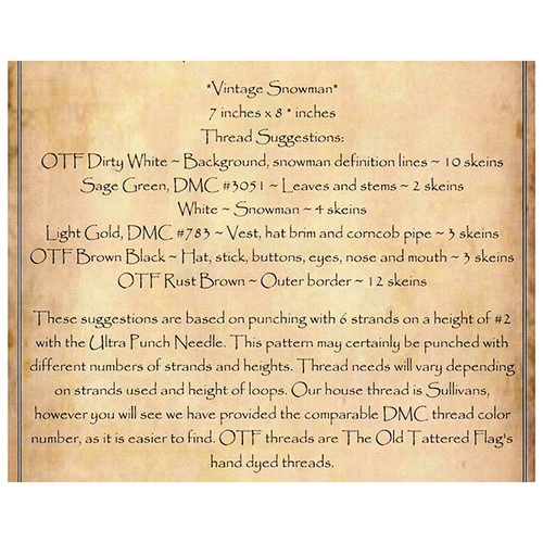 Punch Needle Pattern - Vintage Snowman 2 Punch Needle Pattern - Vintage Snowman - Image 2