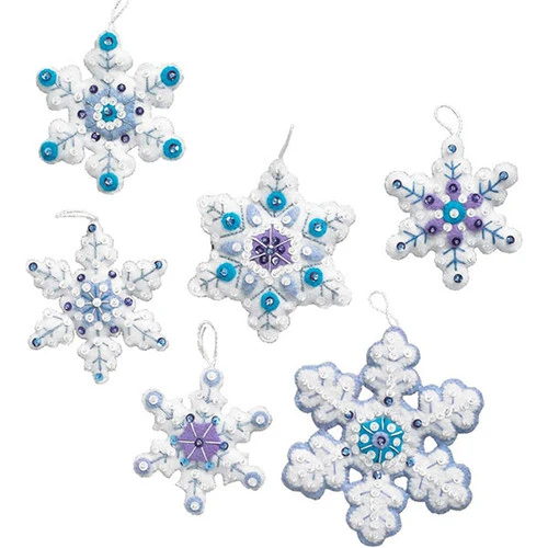 Bucilla Felt Ornaments Applique Kit - Sparkle Snowflakes 1 Bucilla Felt Ornaments Applique Kit - Sparkle Snowflakes