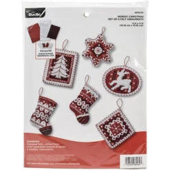 Bucilla Felt Ornaments Applique Kit - Nordic Christmas 5 Bucilla Felt Ornaments Applique Kit - Nordic Christmas -The Yarn Haven SPI 055959b 02785.1604155415