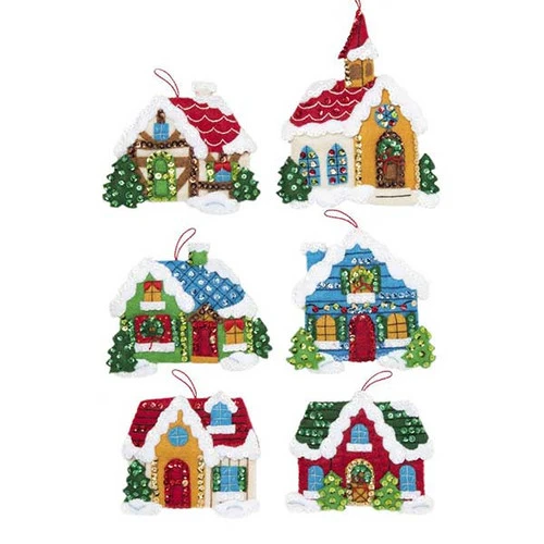 Bucilla Felt Ornaments Applique Kit - Christmas Village 1 Bucilla Felt Ornaments Applique Kit - Christmas Village