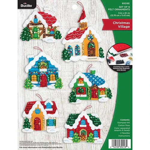 Bucilla Felt Ornaments Applique Kit - Christmas Village 2 Bucilla Felt Ornaments Applique Kit - Christmas Village - Image 2