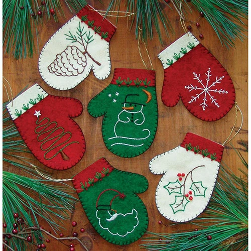 Felt Ornament Kit - Mittens 1 Felt Ornament Kit - Mittens