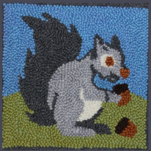 Rug Punch Kit - Sammy Squirrel 1 Rug Punch Kit - Sammy Squirrel