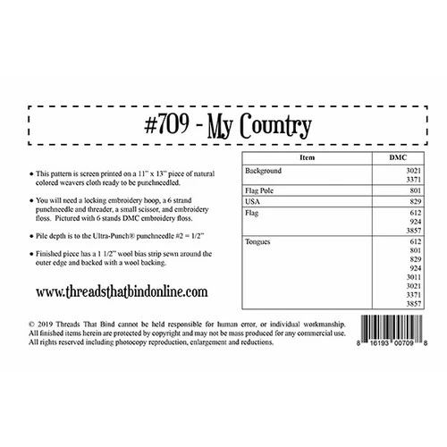 Punch Needle Pattern - My Country 2 Punch Needle Pattern - My Country - Image 2