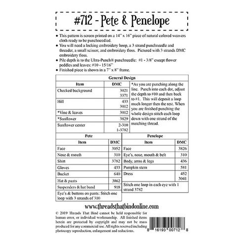 Punch Needle Pattern - Pete & Penelope 2 Punch Needle Pattern - Pete & Penelope - Image 2