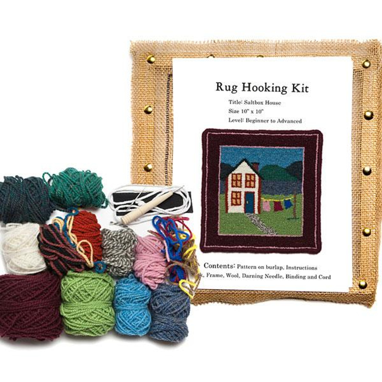 The Yarn Haven -The Yarn Haven Beginner Rug Hooking Kit Using Yarn 5 to choose from Frame Hook Included 2 22340